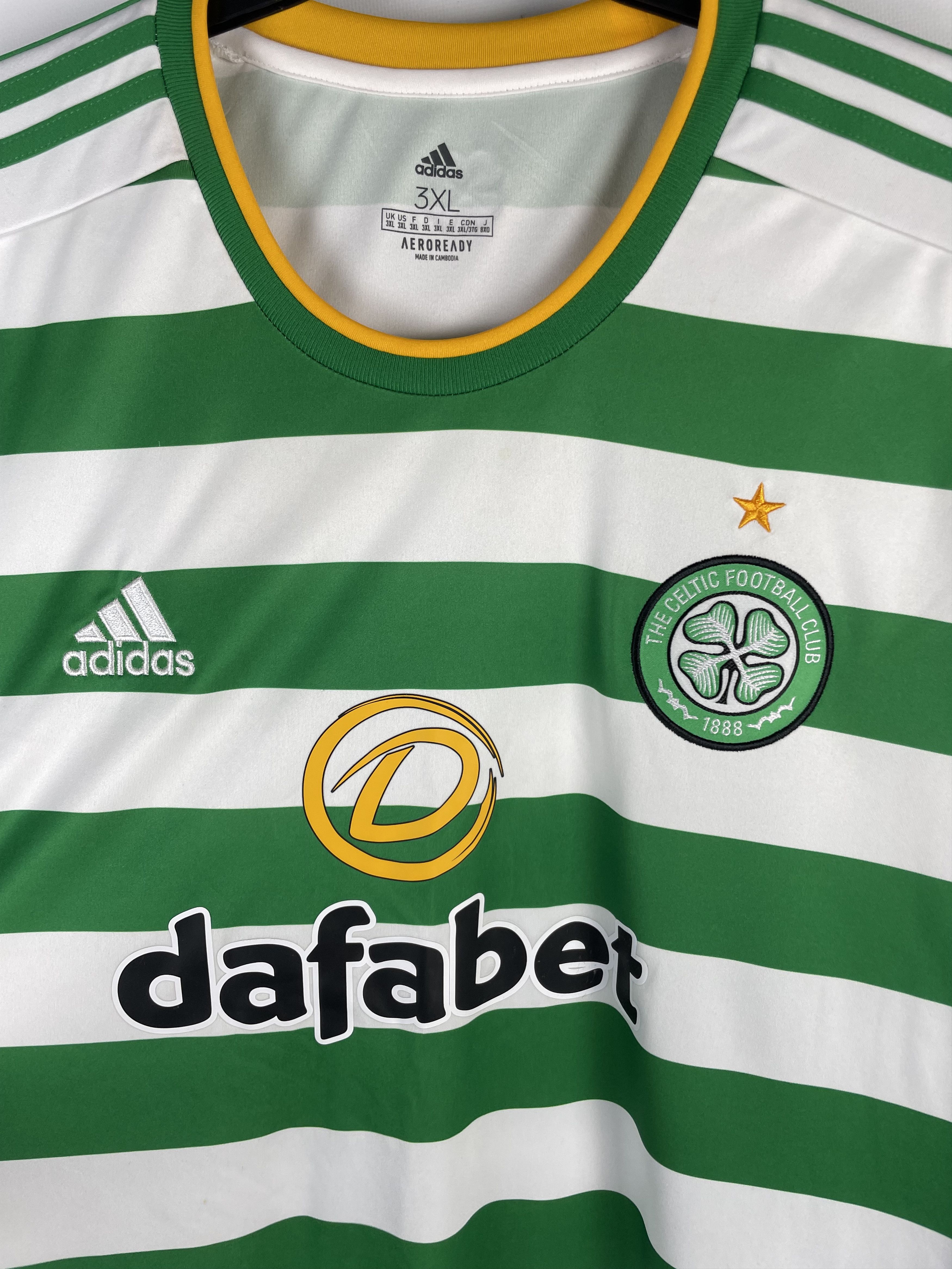 Adidas 2020-21 Celtic Glasgow Home Scotland Dafabet Football Shirt Size US XXL / EU 58 / 5 - 4 Thumbnail