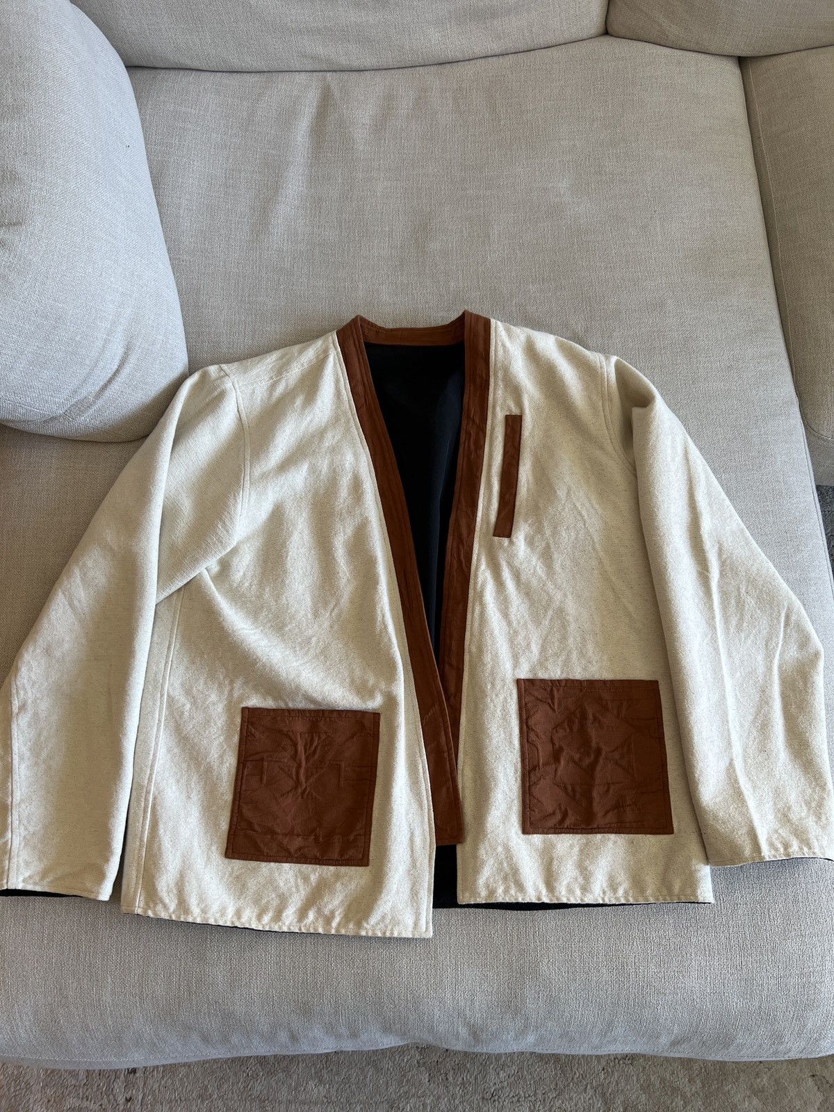 image of 18 East Reversible Komodo Jacket in Cream, Men's (Size XL)