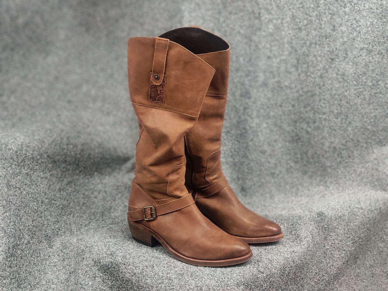 Sancho Boots Sancho Boots 9204 brown leather knee high zip Shoes Vintage Size US 10 / IT 40 - 1 Thumbnail