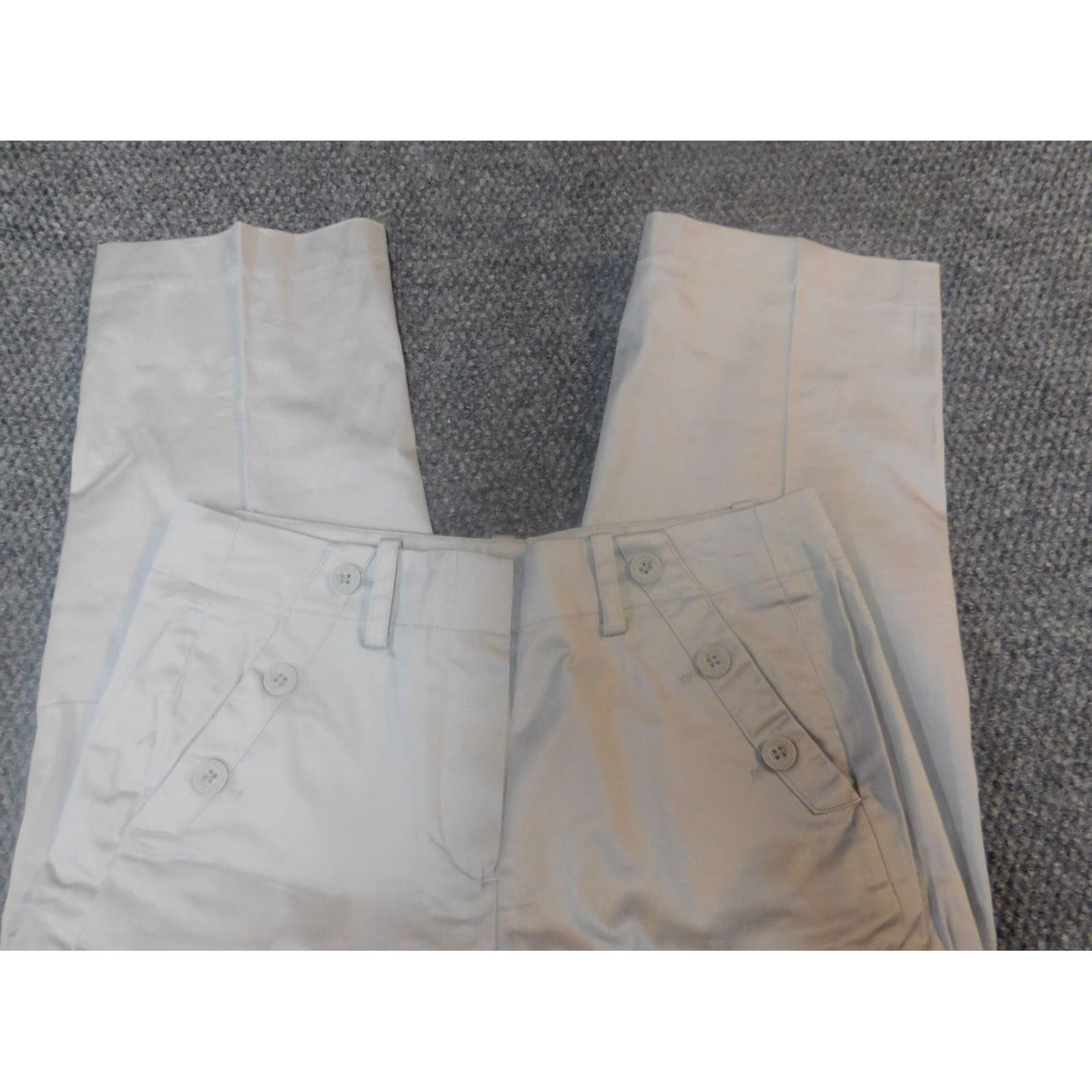 Sandro Sandro Pants 6 Gray Womens Chino Sportswear Straight Leg Inseam 23in Regular Rise Mid Knit Cotton Spandex Casual Size 6 Womens Size 28" / US 6 / IT 42 - 2 Thumbnail