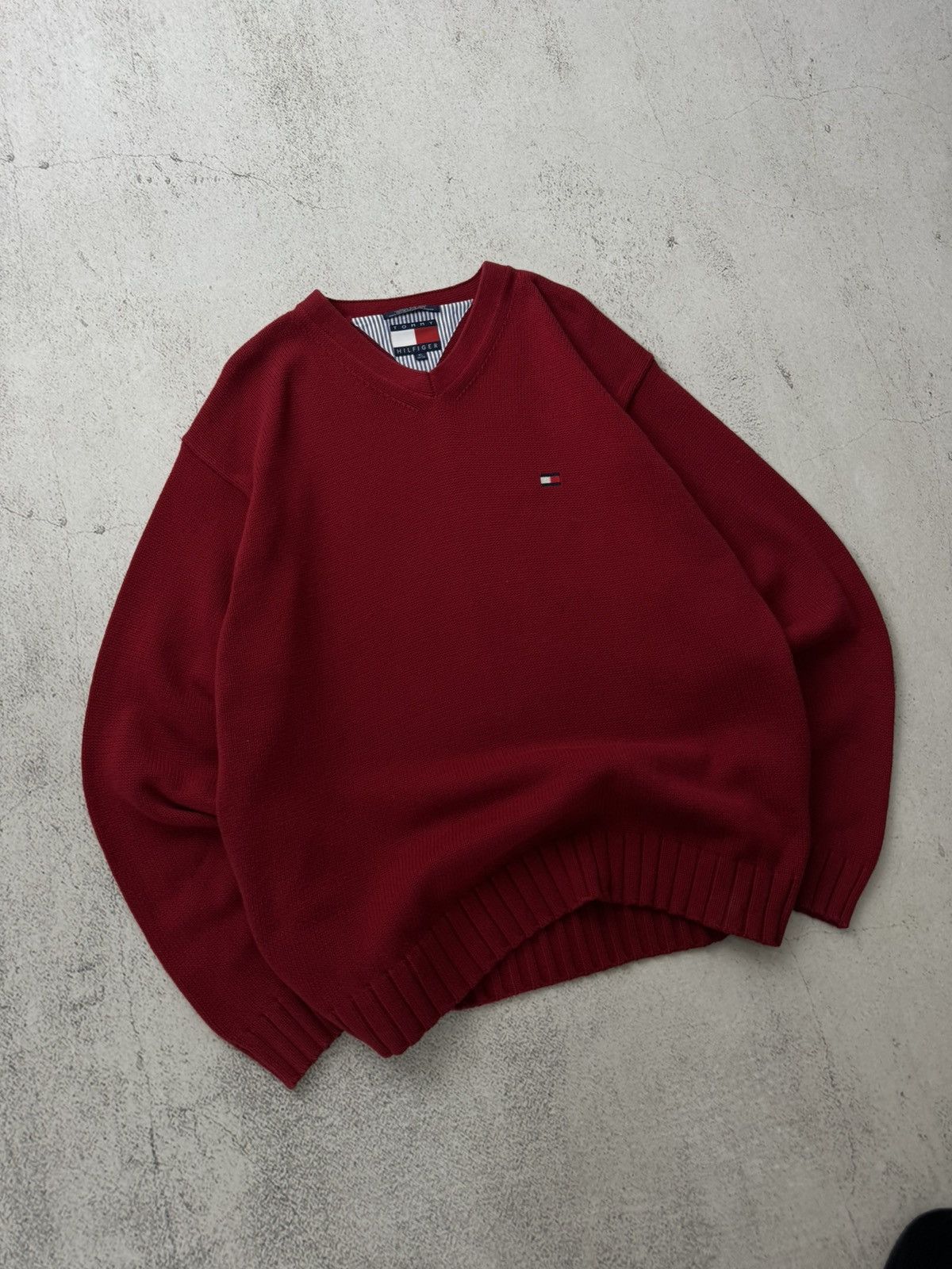 Tommy Hilfiger × Vintage Tommy Hilfiger Vintage V Neck Sweater Size US L / EU 52-54 / 3 - 3 Thumbnail