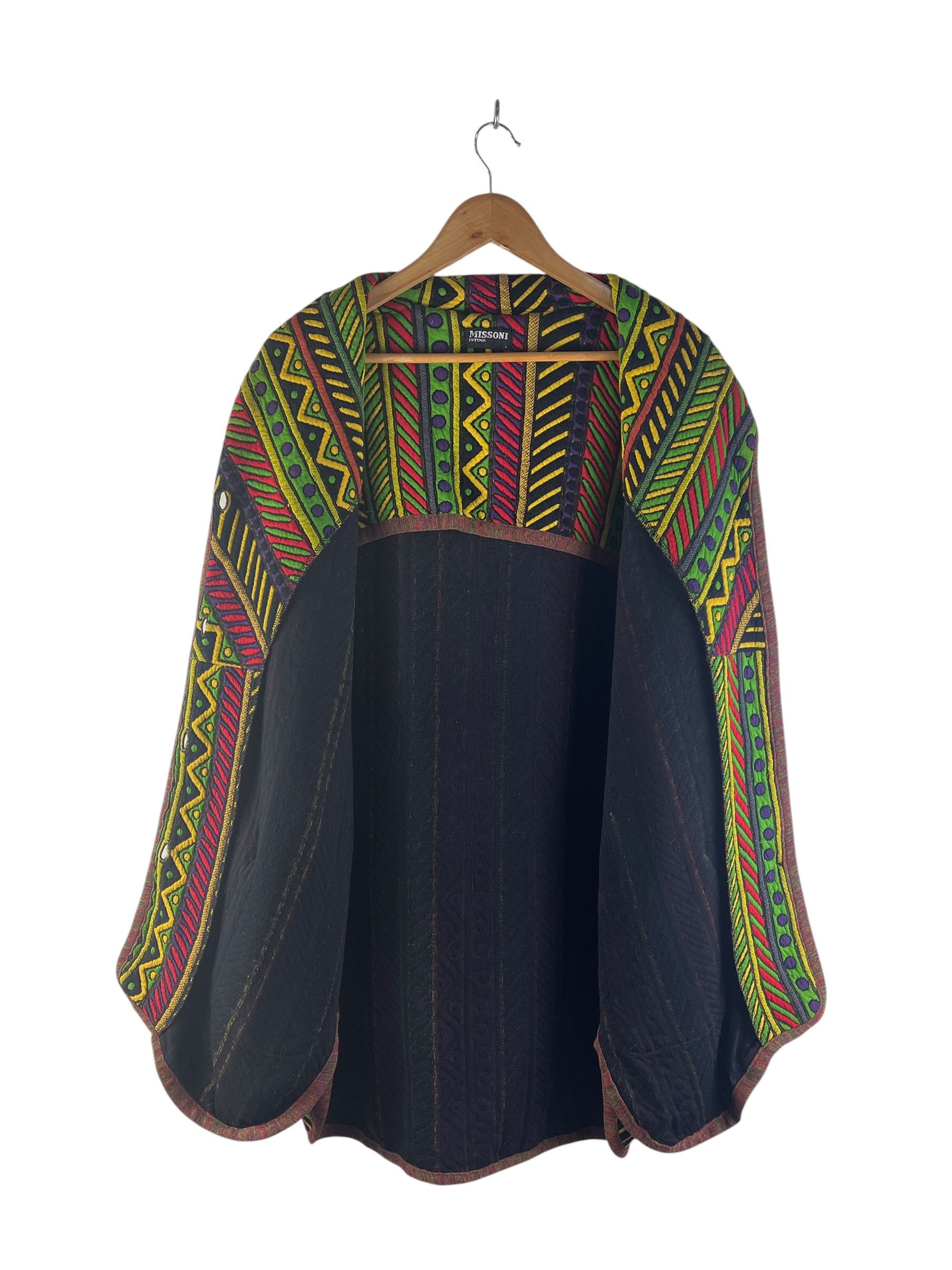 Missoni Missoni Intimo Multicolor Tribal Jacquard Knit Cardigan Size L / US 10 / IT 46 - 3 Thumbnail