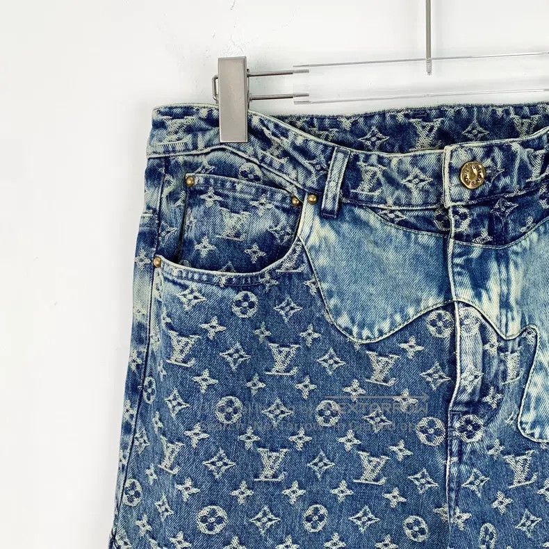 Louis Vuitton Louis Vuitton Nigo co-branded 22 blue logo full-print cott Size US 31 - 3 Thumbnail
