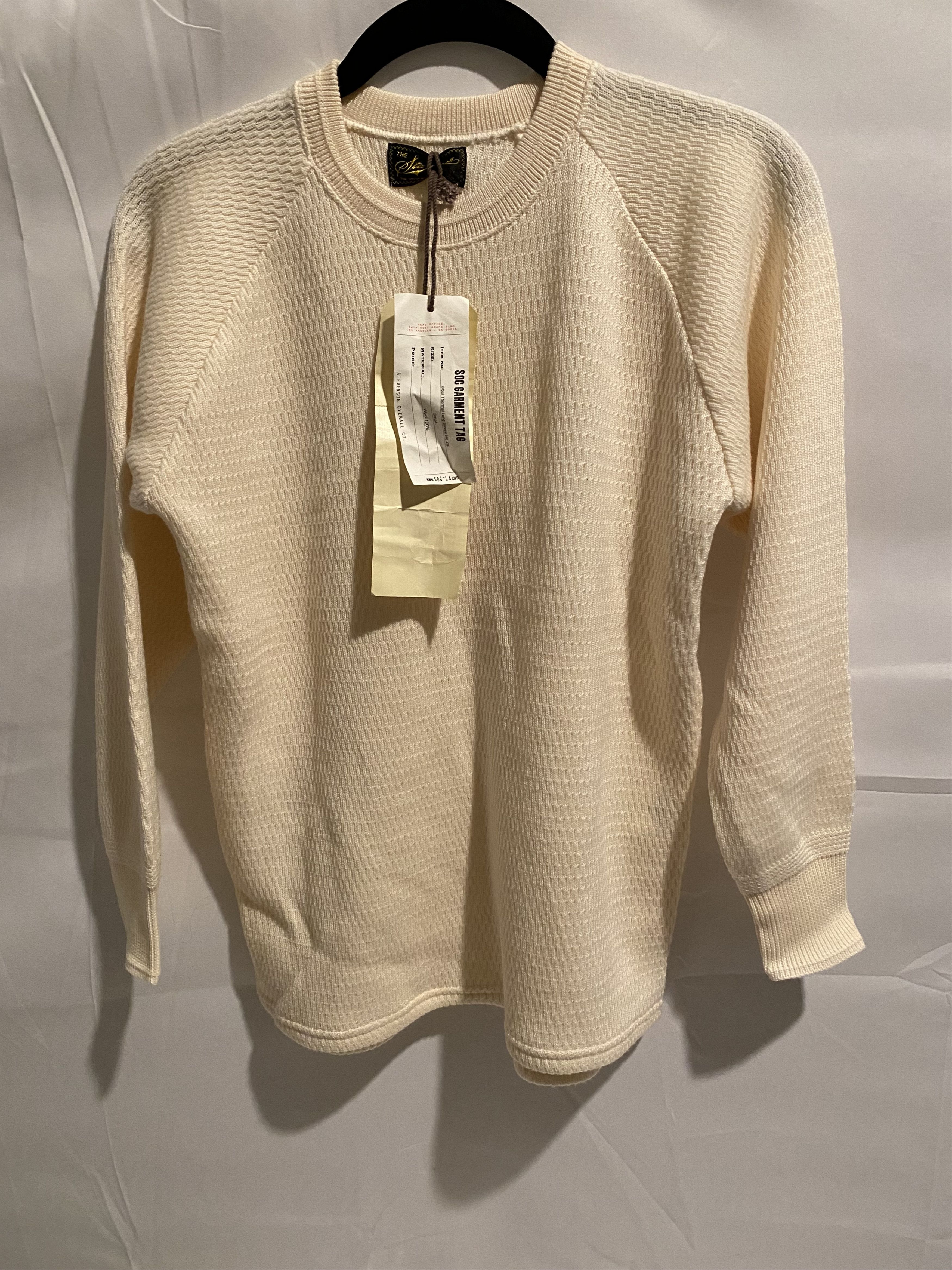 Stevenson Overall Co. Stevenson Overall Merino Wool Thermal Shirt - Ivory Size US S / EU 44-46 / 1 - 1 Thumbnail