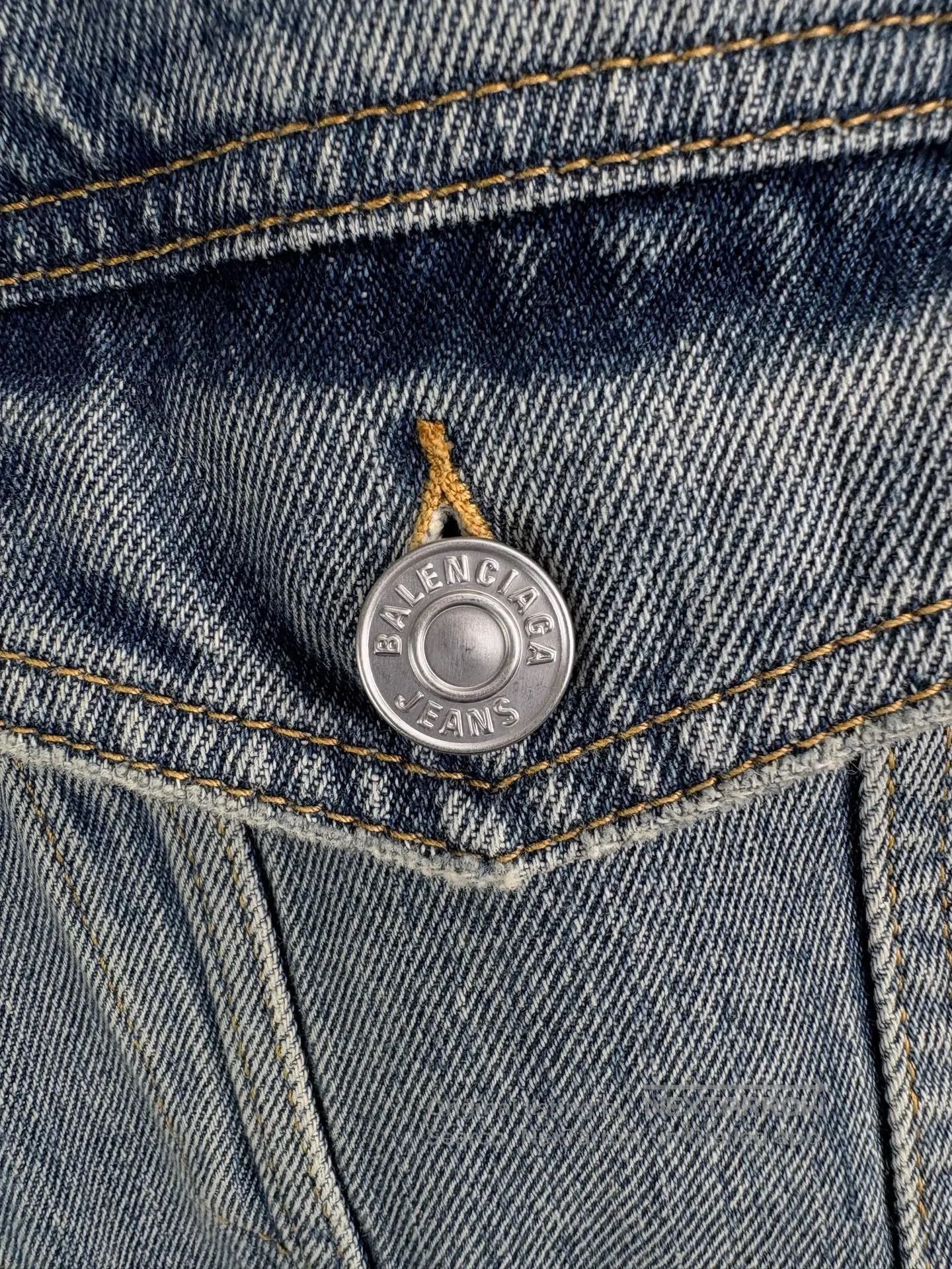 Balenciaga Balenciaga Rear Tape Cola Denim Jacket. Size US S / EU 44-46 / 1 - 3 Thumbnail
