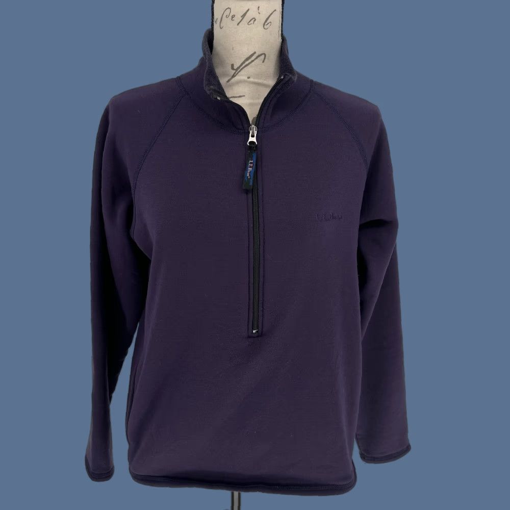 Vintage VINTAGE L.L. BEAN Jacket Womens Small Purple 1/2 Zip Fleece Pullover USA 90s Size S / US 4 / IT 40 - 1 Thumbnail