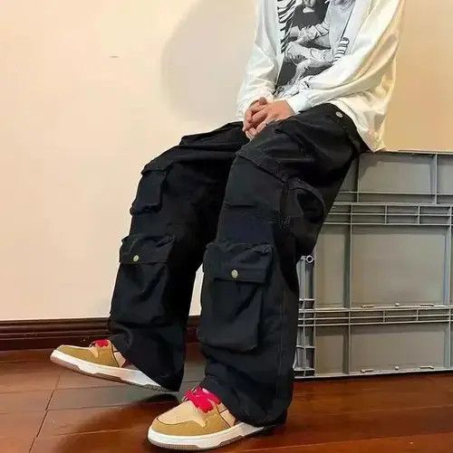 Japanese Brand Vintage Cargo Pants Black- Streetwear Style Pants Size US 32 / EU 48 - 4 Thumbnail