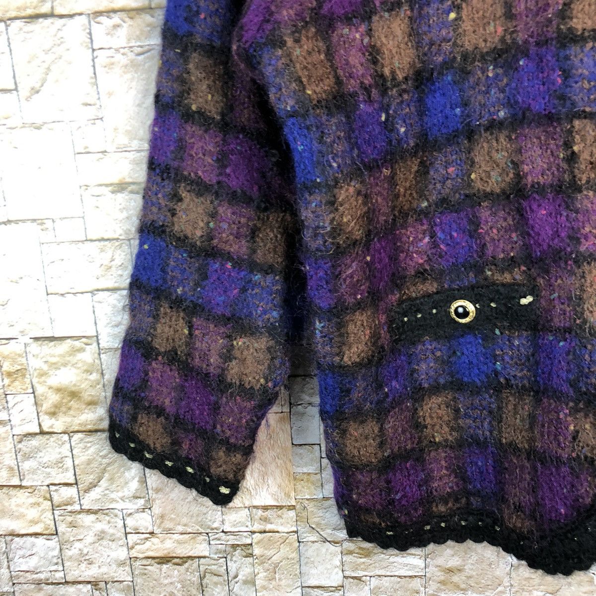 Vintage Japanese Brand Purple Cardigan Knitwear #A680 Size M / US 6-8 / IT 42-44 - 7 Thumbnail