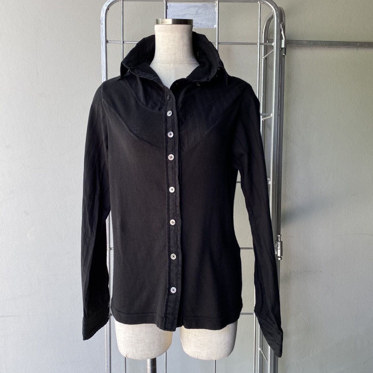Japanese Brand A/T Black Contrast-Stitch Button-Up Shirt Size S / US 4 / IT 40 - 13 Thumbnail