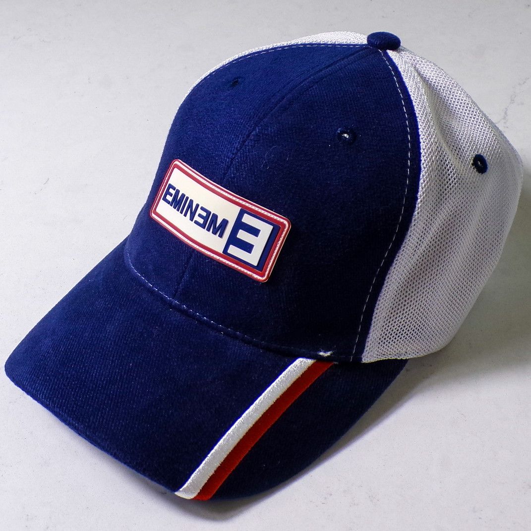 Vintage 2002 Blue/White Eminem Fitted S/M Baseball Hat Size 38 - 1 Thumbnail