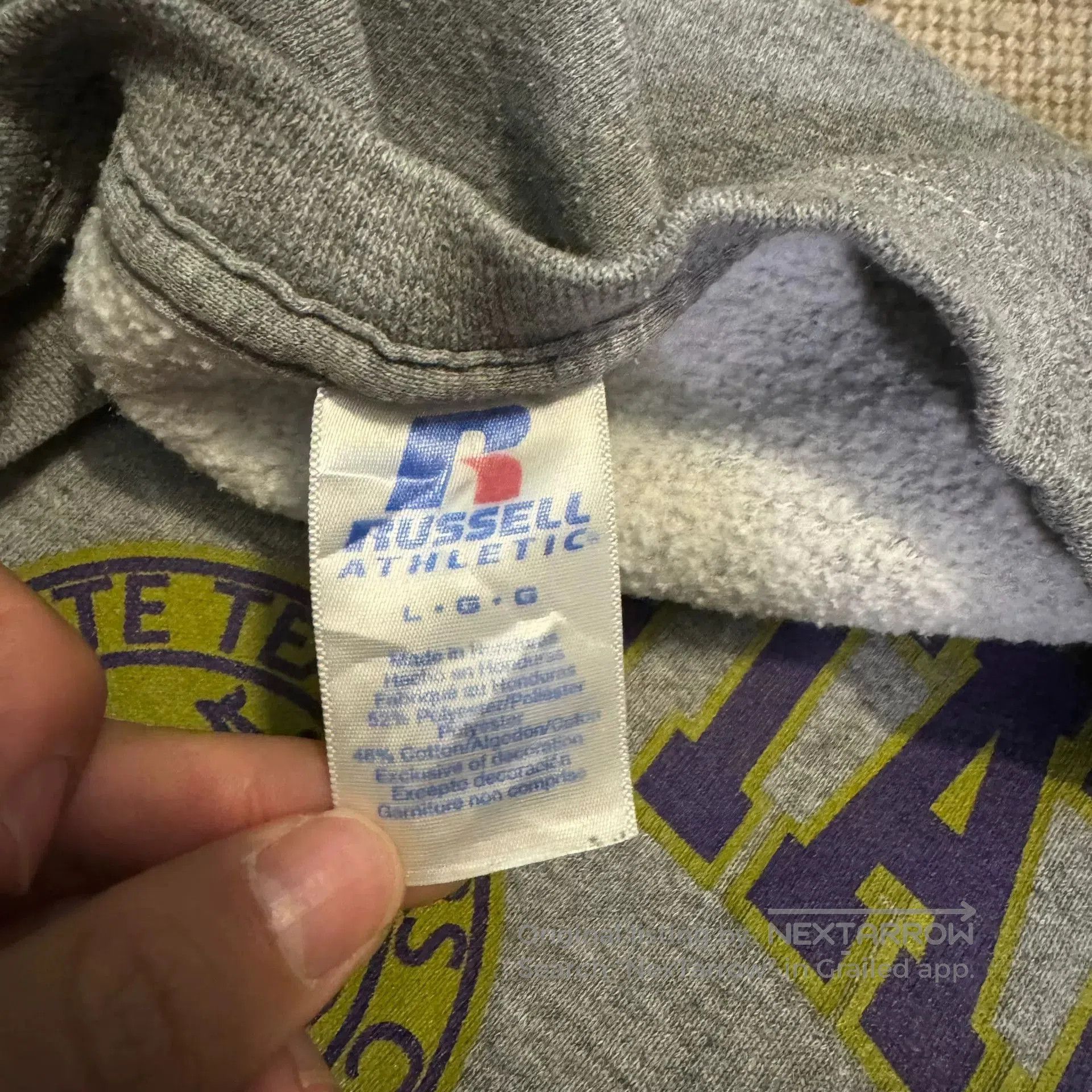 Vintage Vintage 80s Russell Athletic Gray Sweatshirt. Size US L / EU 52-54 / 3 - 4 Thumbnail