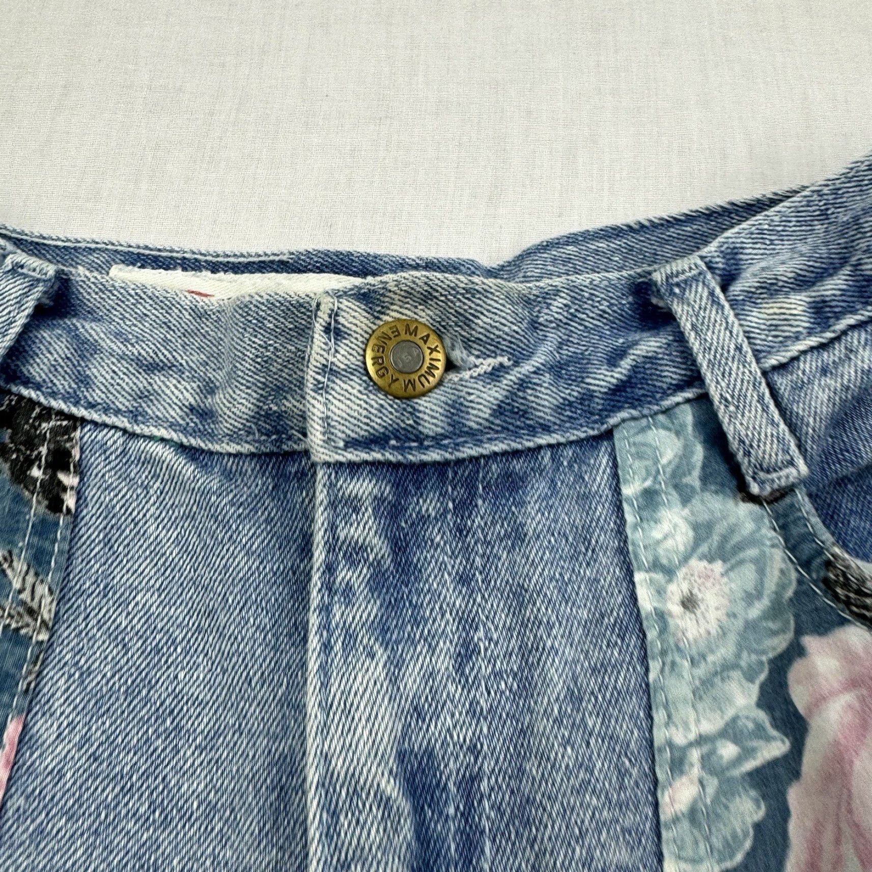 Vintage VINTAGE Maximum Energy Jeans Shorts Women 11/12 Blue Floral 80s Chino Vintage 1980s Womens Size 32" / US 10 / IT 46 - 2 Thumbnail