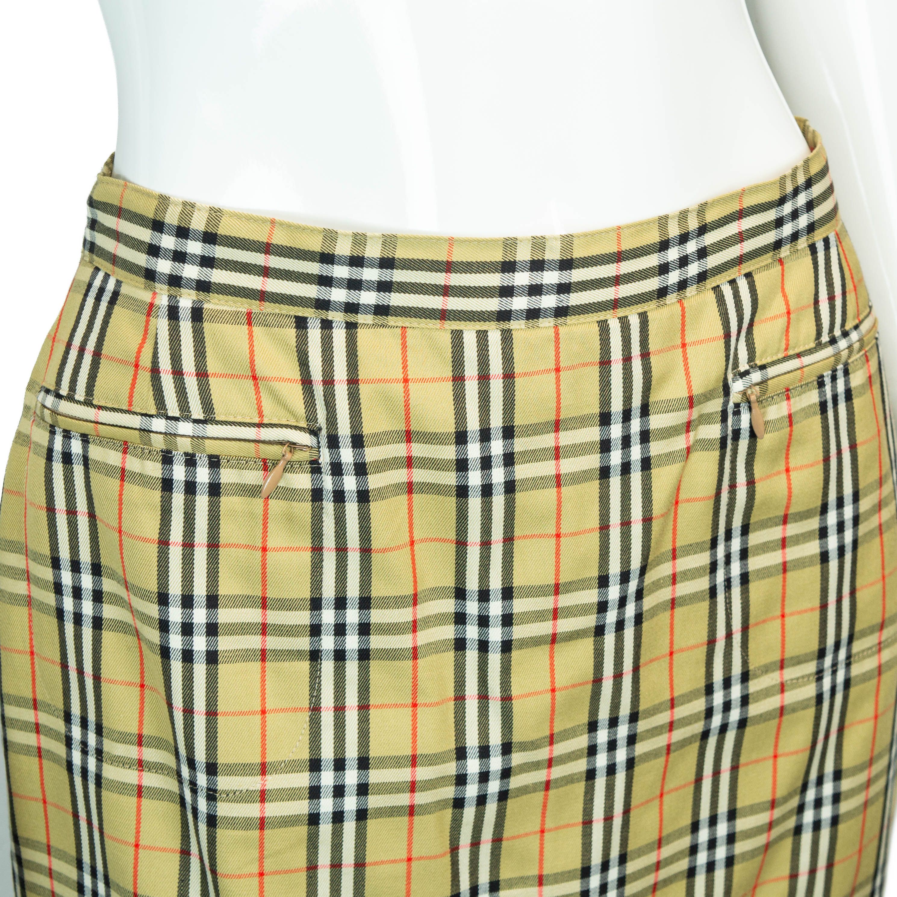 Burberry BURBERRY Check Monogram Skirt Vintage 90s 00s Size 27" / US 4 / IT 40 - 2 Thumbnail