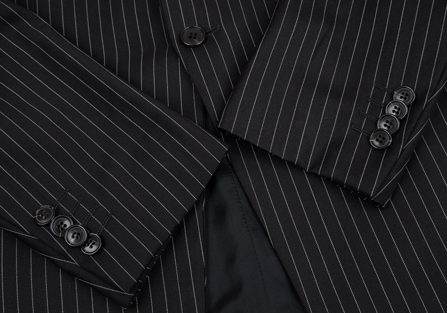 Emporio Armani Stripe Wool Jacket in Black Size 50 Size US M / EU 48-50 / 2 - 6 Thumbnail