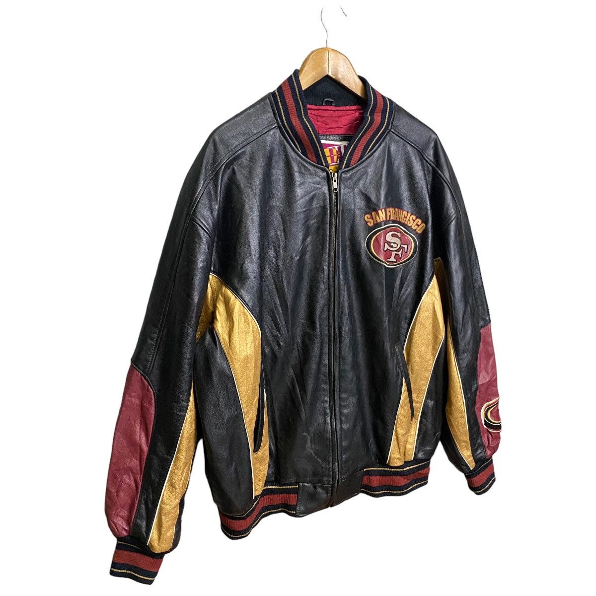 NFL Vintage SF 49ers NFL Leather Bomber Varsity Jacket Size US XL / EU 56 / 4 - 3 Thumbnail