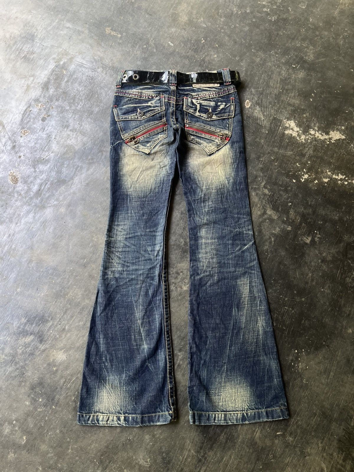 14th Addiction 💀Y2k Washet Lolita Flared Jeans💀 Size 28" / US 6 / IT 42 - 3 Thumbnail