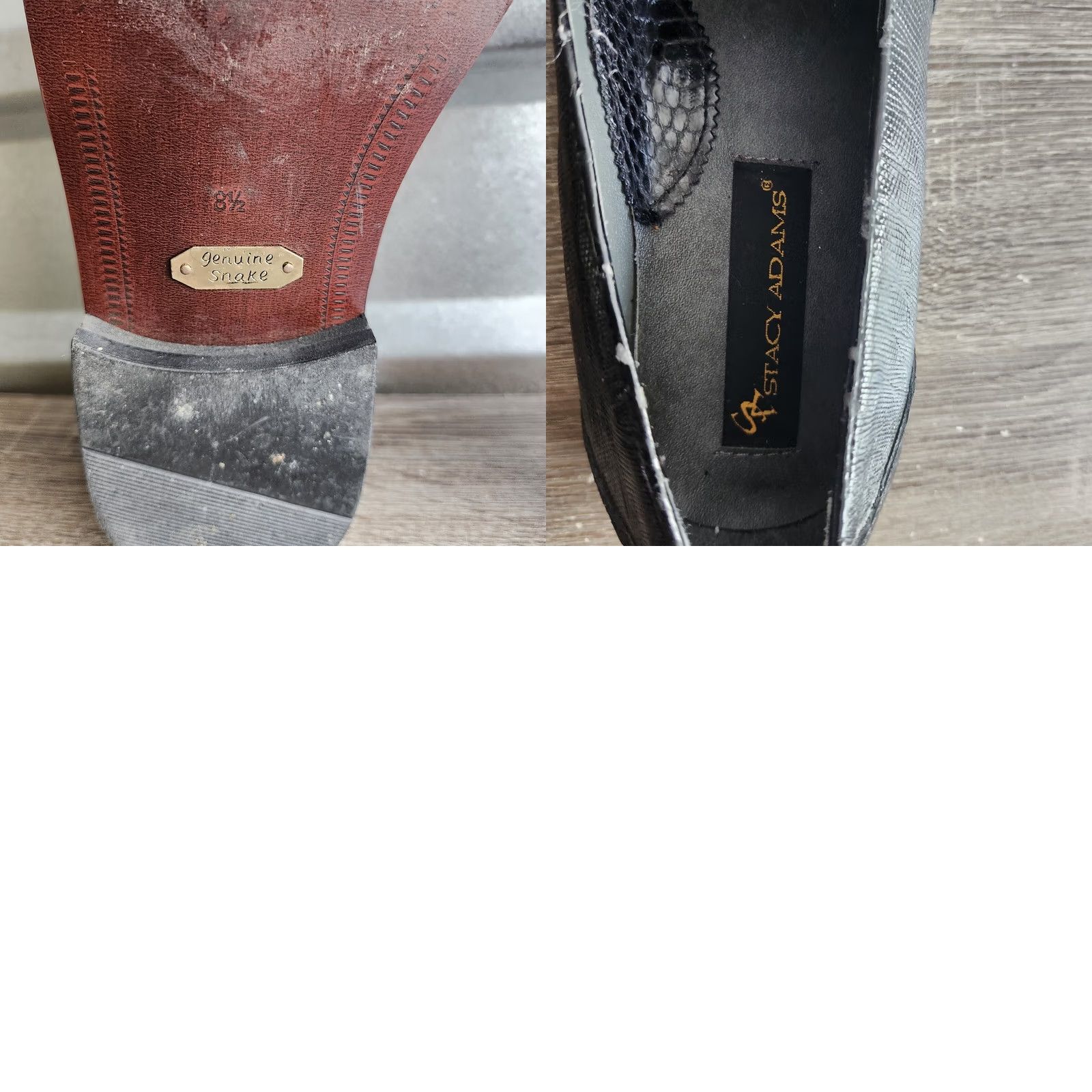 Stacy Adams Stacy Adams Men’s Shoes: Black Alberto Loafers-Snake Skin Leather Tassels, Dress, 8.5, Black, Leather, Snakeskin, Slip On, Round Toe, 2010-2019 Size US 9 / EU 42 - 8 Thumbnail