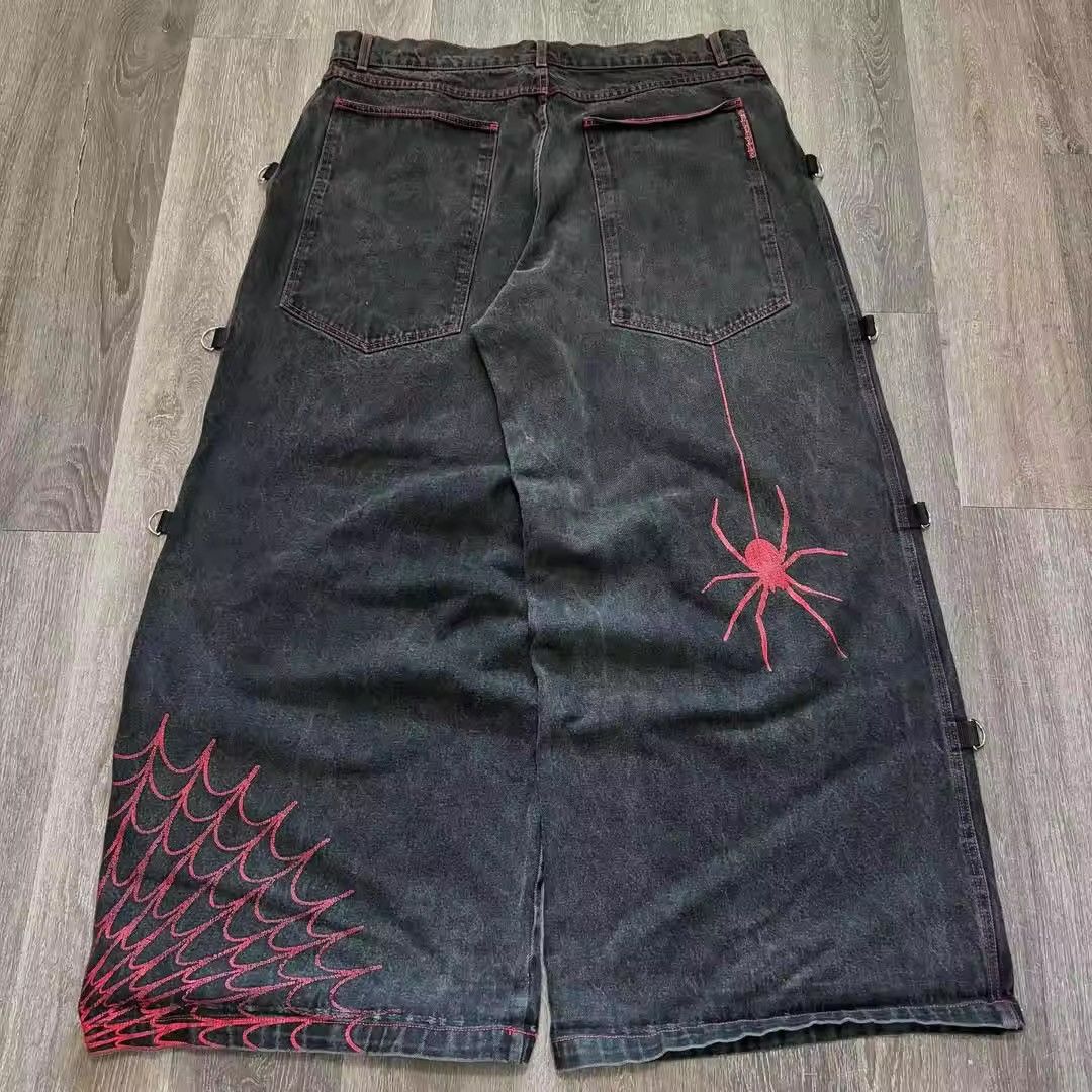 Jean Y2K spider pattern print jean Size US 34 / EU 50 - 1 Thumbnail