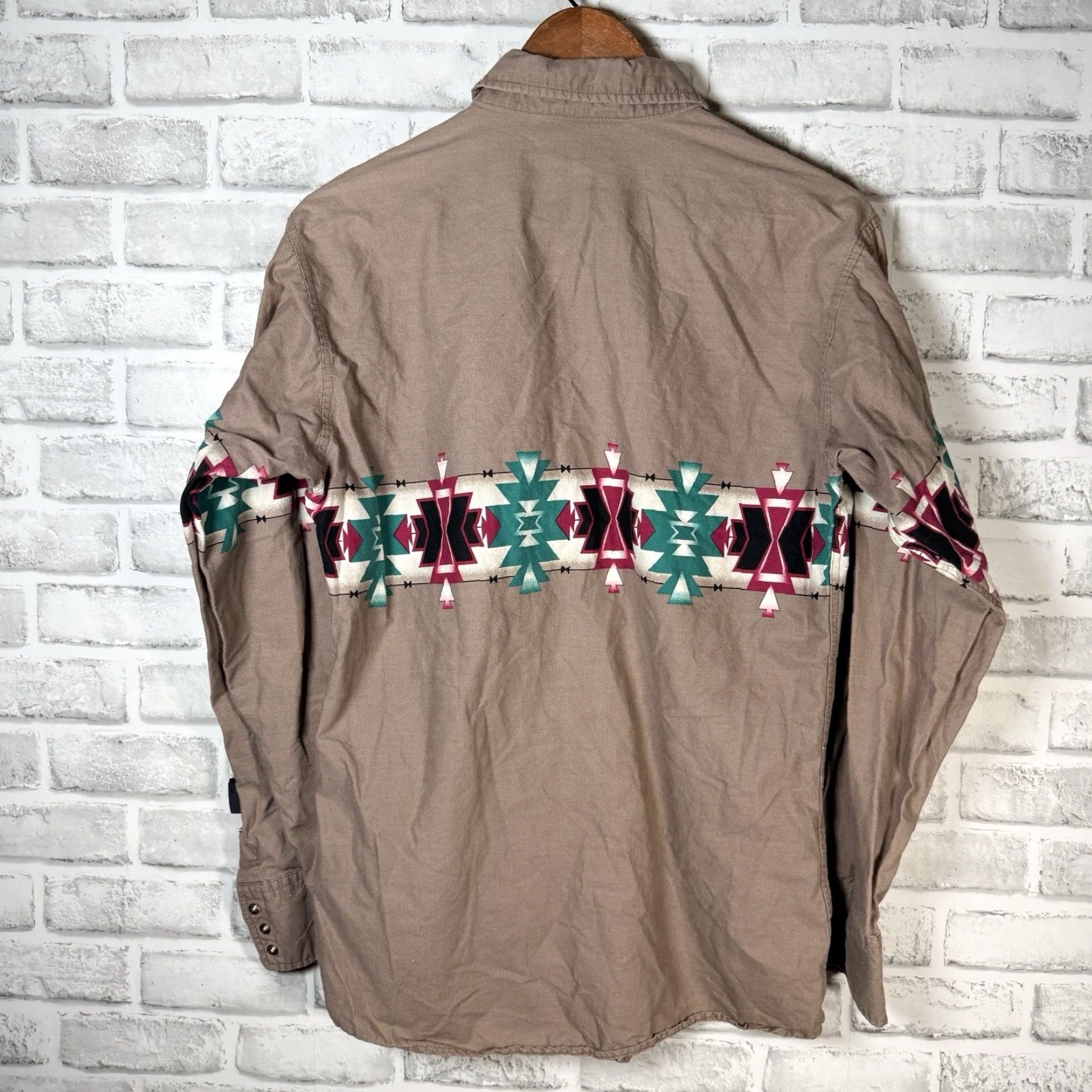 Brooks VINTAGE Brooks & Dunn Shirt Western Long Sleeve Brown Snap Button-Down M Mens Size US M / EU 48-50 / 2 - 5 Thumbnail