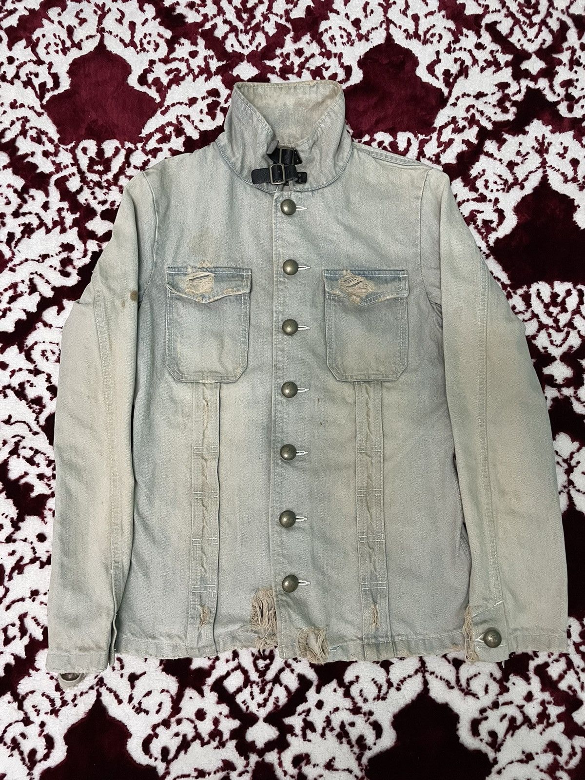 Japanese Brand × PPFM PPFM Denim Jacket Button Up Rare Design Distressed Size US M / EU 48-50 / 2 - 4 Thumbnail