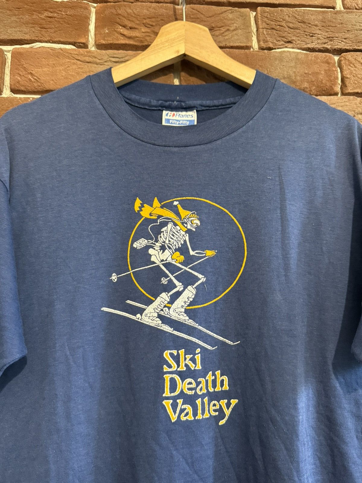 Vintage Rare Vintage 80s Ski Death Valley Skeleton Art Tee Shirt XL Size US XL / EU 56 / 4 - 5 Thumbnail