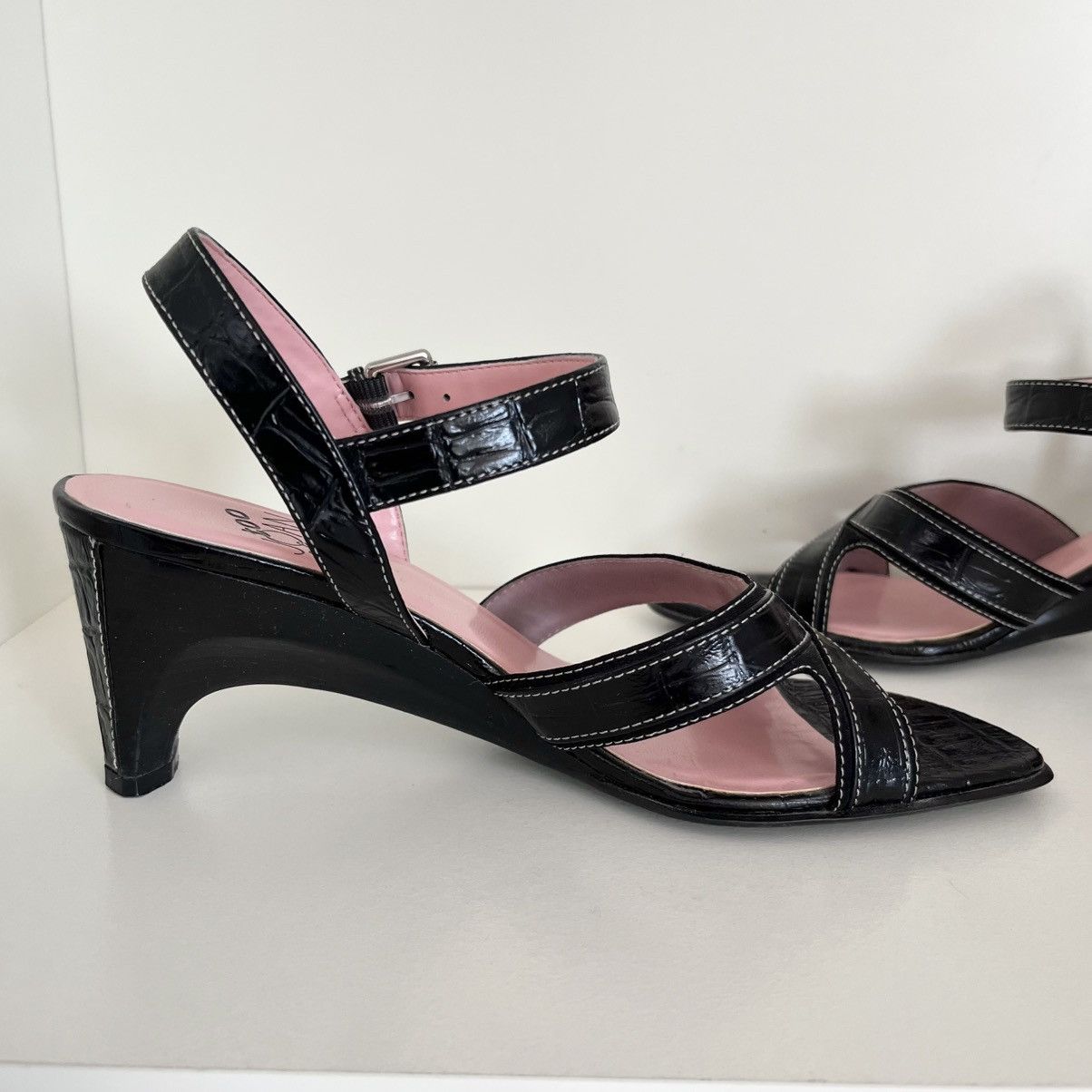 Other Y2k too Joan & David leather stitched heeled sandals Size US 6 / IT 36 - 19 Thumbnail