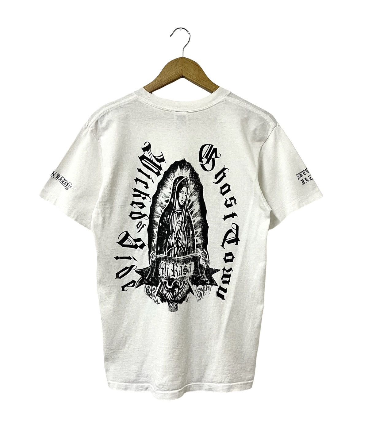 image of 1990X Clothing x Anvil Vintage 90's Skeleton Hazard Wicked Of Side Ghost Town Tshirt in White (Size