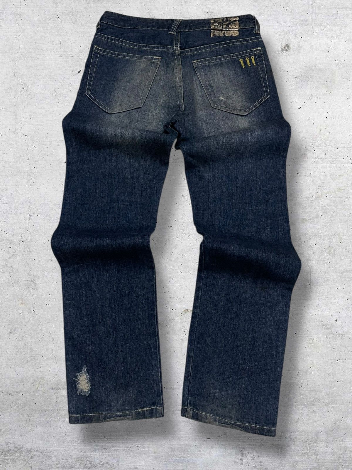 Hysteric Glamour VINTAGE BEAMS OG JAPAN DESIGNER 90S RIPPED GOLD GRUNGE DENIM Size US 30 / EU 46 - 10 Thumbnail