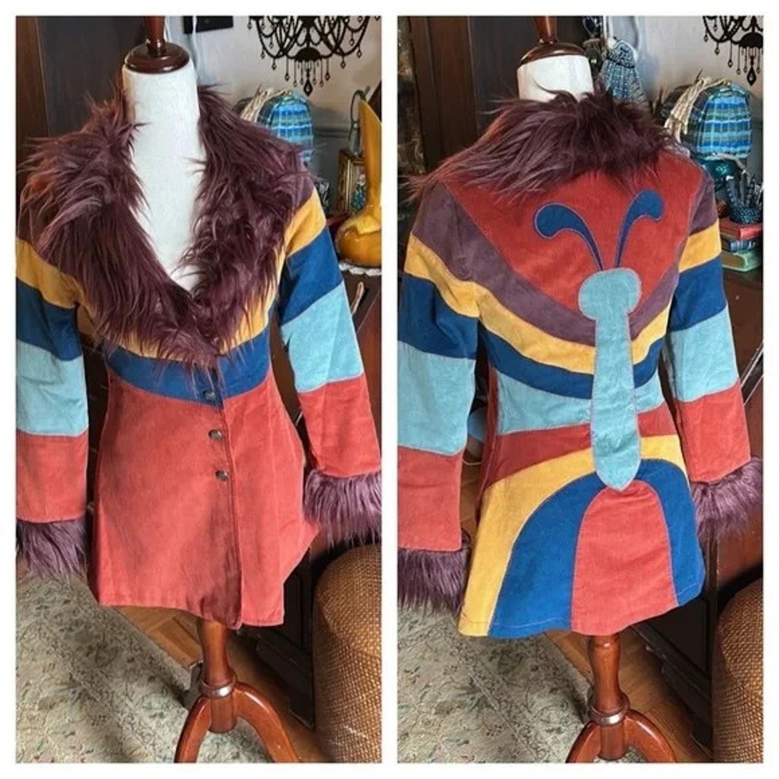 Dolls Kill DOLLS KILL CURRENT MOOD BREAK FREE CORDUROY BUTTERFLY COAT Size S / US 4 / IT 40 - 6 Thumbnail