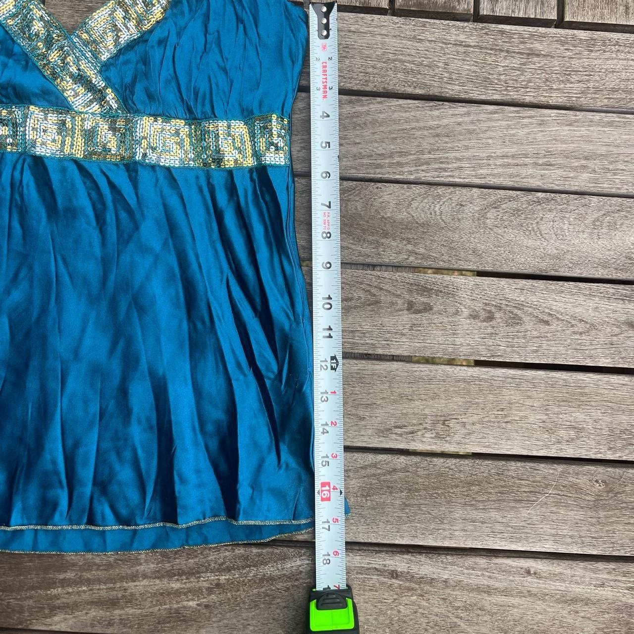 Other Early 2000s Y2K Metallic Blue Embellished Tank Top Size M / US 6-8 / IT 42-44 - 4 Thumbnail