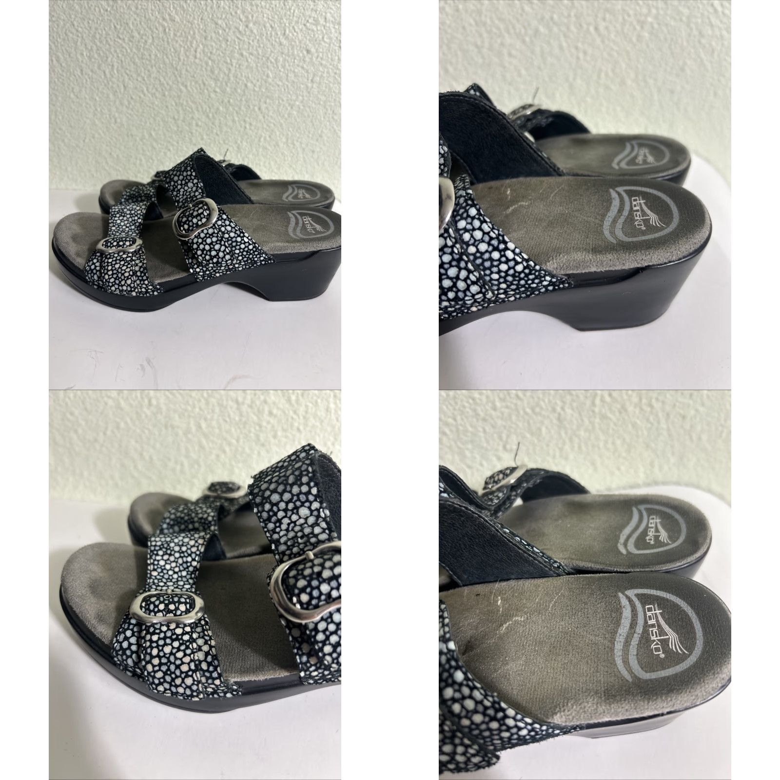 Dansko Dansko Sophie Sandals Black Dot Double Strap Womens EUR 37 US 6.5-7 Sandal Slidess Size US 7 / IT 37 - 8 Thumbnail