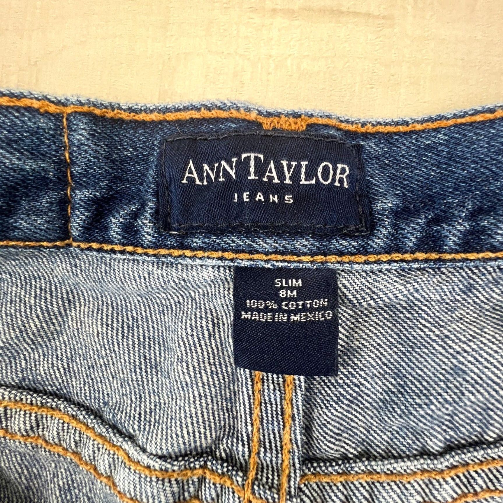 Ann Taylor Ann Taylor Womens Jeans Size 8 Slim Tapered Medium Wash Blue Cotton Mid Rise Size 30" / US 8 / IT 44 - 4 Thumbnail