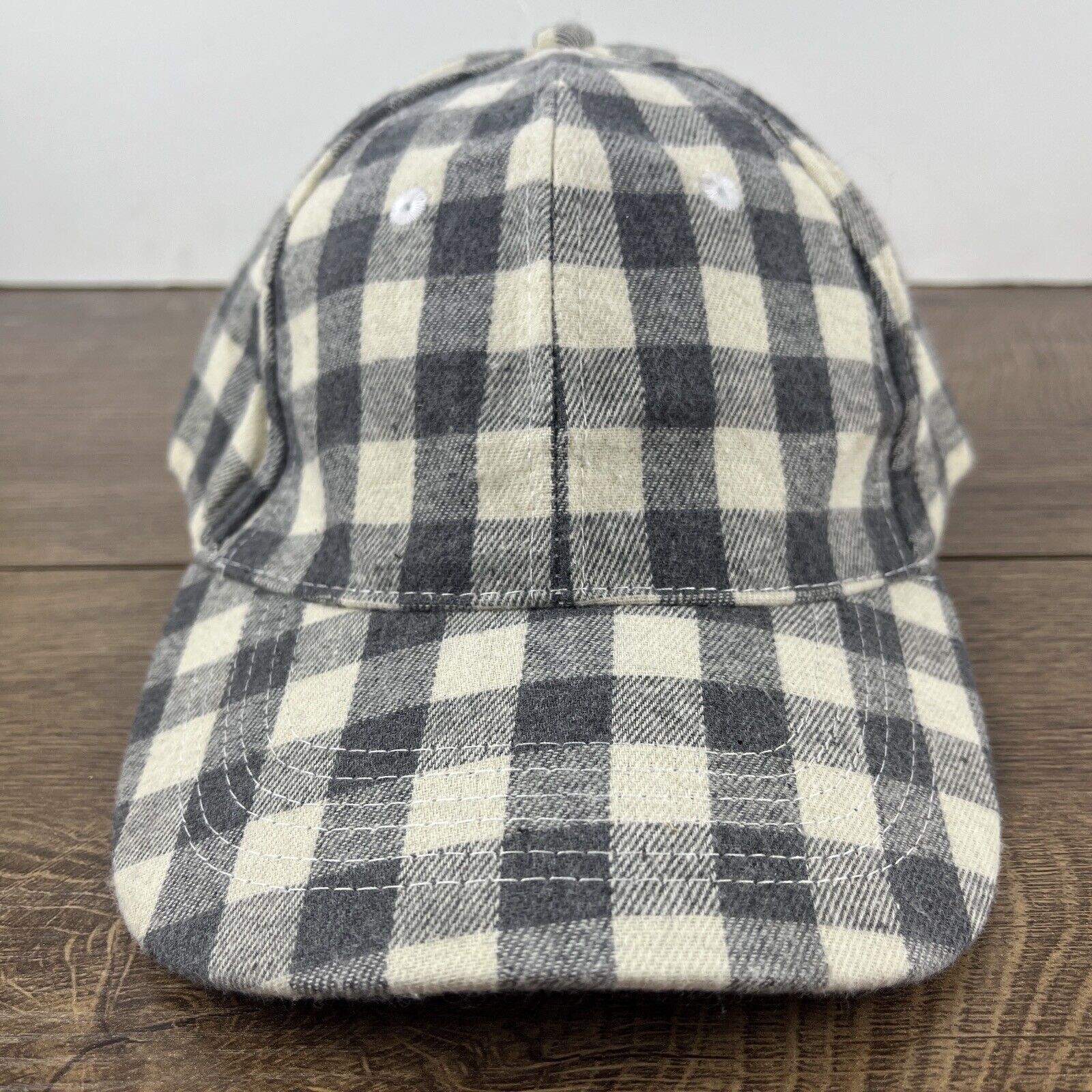 Other Plaid Gray Hat Gray Plaid Hat Adjustable Adult Size Hat Gray Size ONE SIZE - 3 Thumbnail