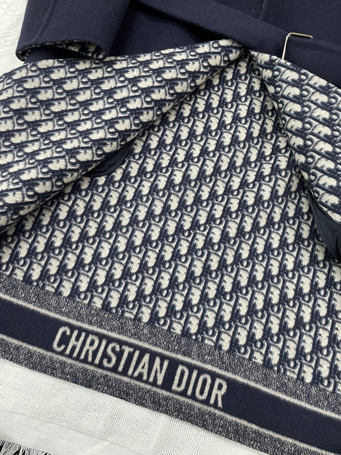 Dior Dior Double-Faced Wool Oblique Navy Coat FR38 NWT Size S / US 4 / IT 40 - 2 Thumbnail