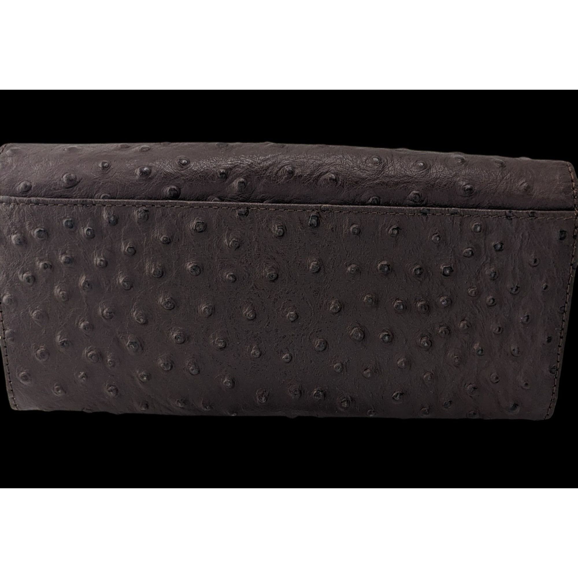 Other Roberta Viviani Ostrich Embossed Leather Wallet With Gold Ac Size ONE SIZE - 2 Thumbnail