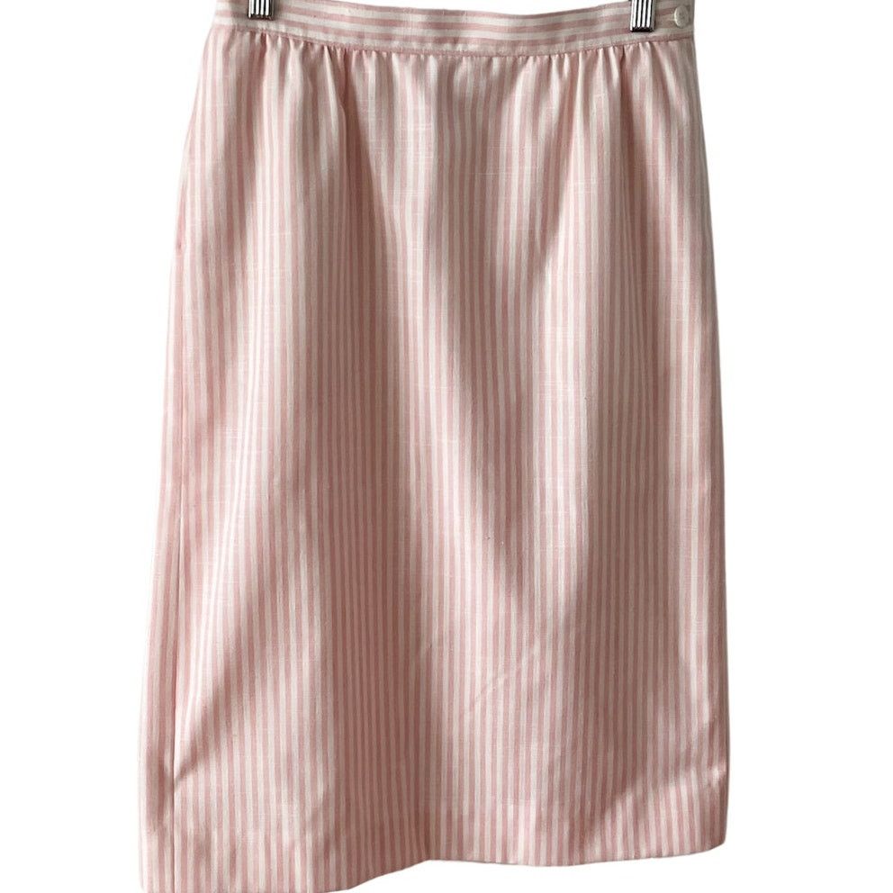 Pendleton × Vintage Pendleton Vintage Silk Blend Pink Pinstripe Skirt size 6 Size 28" / US 6 / IT 42 - 2 Thumbnail