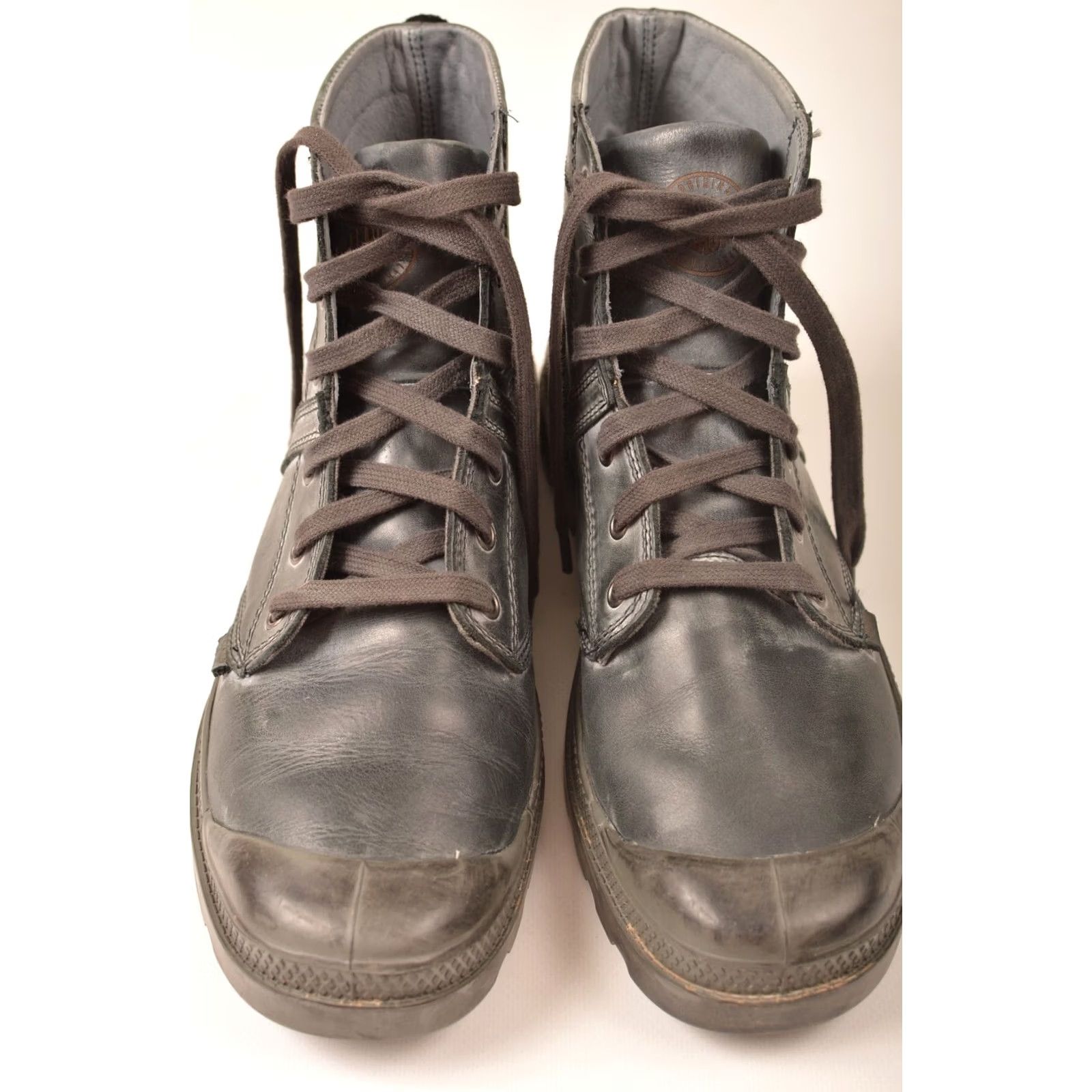 Palladium Palladium Pallabrouse Gray Leather Combat Boots 45 Mens UK 10.5 US 11.5 EU 45 Size 03079013 Size US 11 / EU 44 - 2 Thumbnail