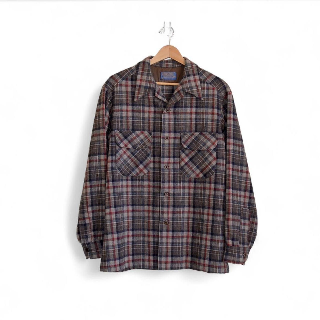 Pendleton VTG 1970s Pendleton board shirt M in brown plaid wool Size US M / EU 48-50 / 2 - 1 Thumbnail
