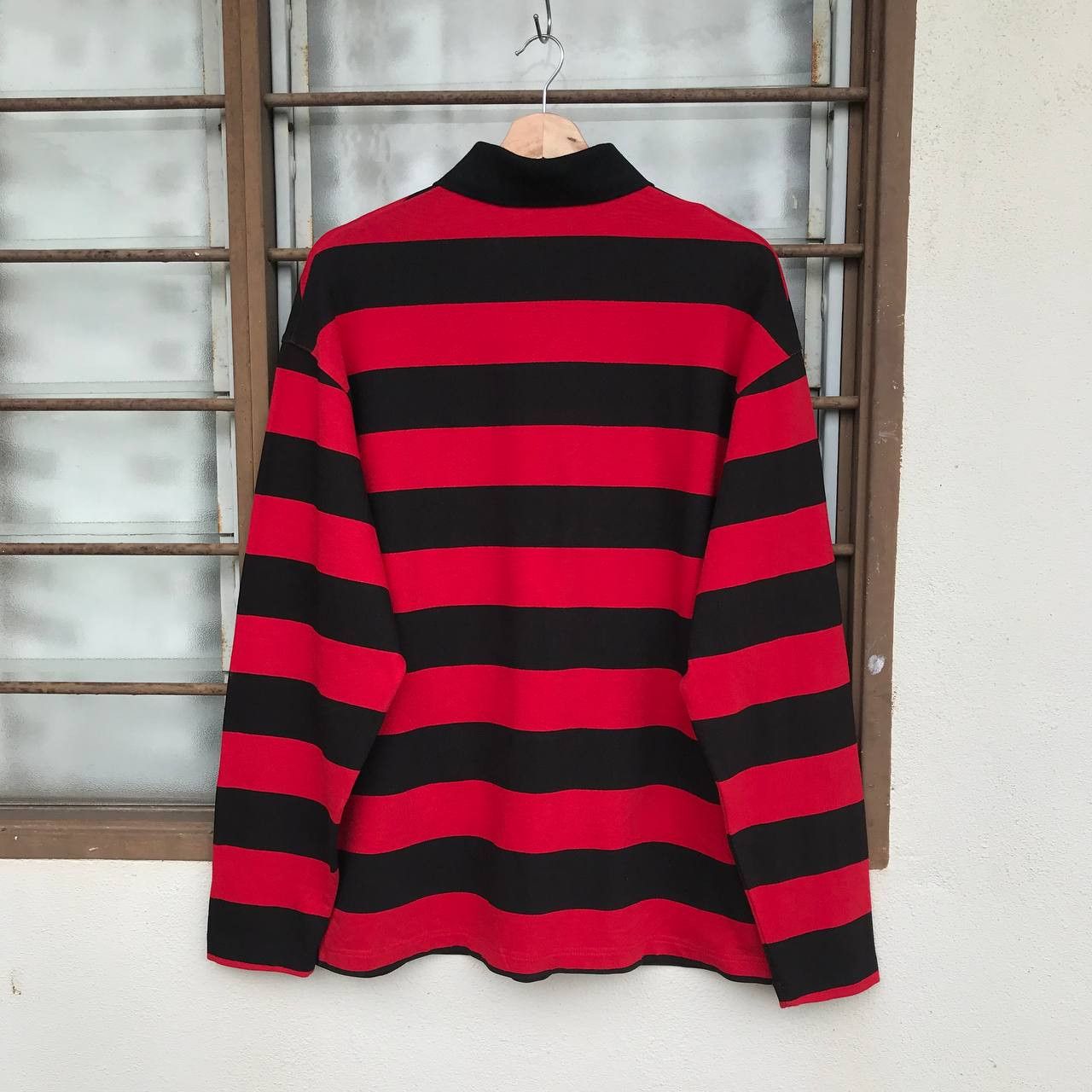 Balenciaga BALENCIAGA PRISONER STRIPED RUGBY POLO Size US L / EU 52-54 / 3 - 8 Thumbnail