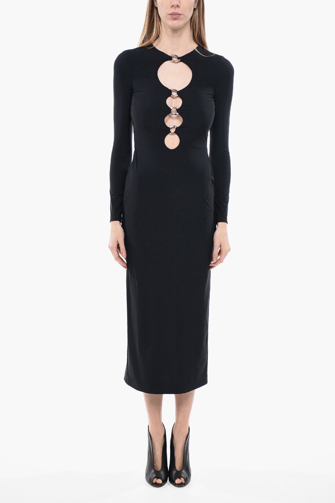 Burberry og1mm1225 Cut-out Corinne Sheath Dress in Black Size XS / US 0-2 / IT 36-38 - 1 Thumbnail