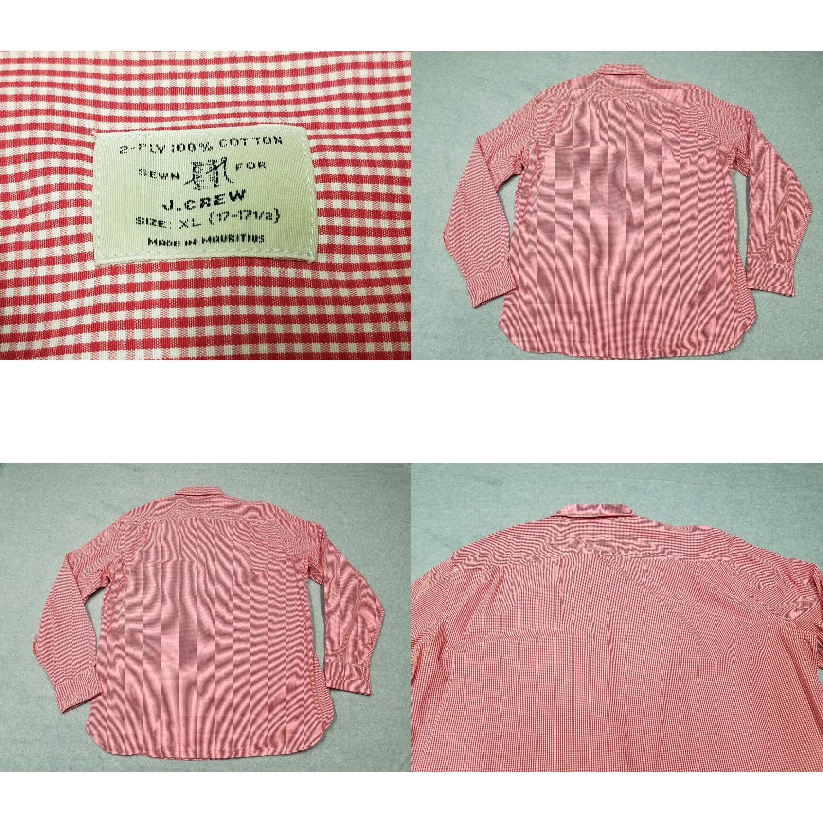 J.Crew J.CREW Shirt Mens XL Red Check 100% Cotton Button-Down Casual Long Sleeve N/A Size US XL / EU 56 / 4 - 8 Thumbnail