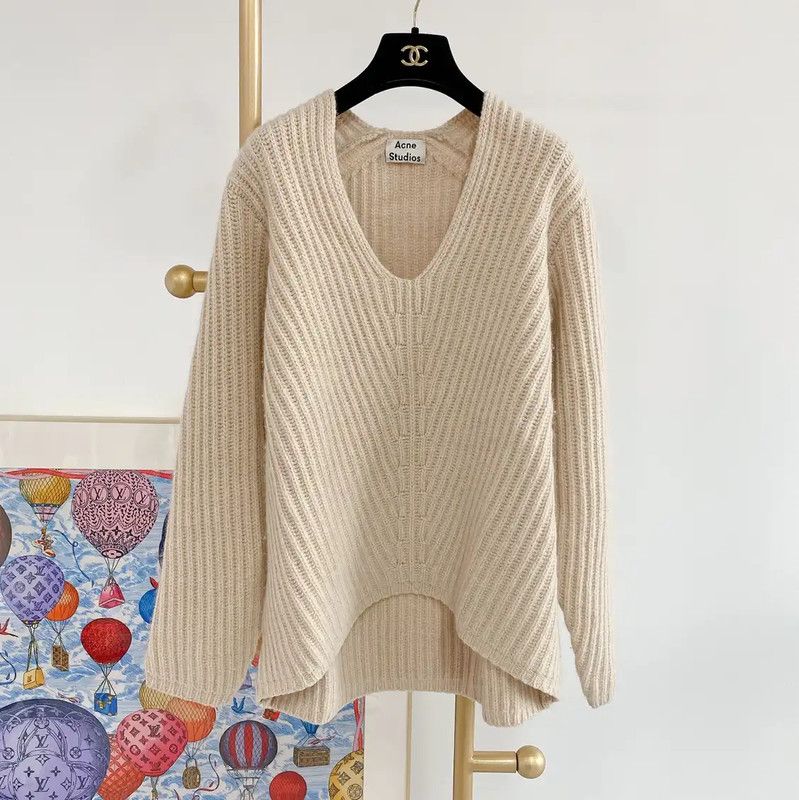 Acne Studios Acne Studios Yellow Wool Knit Sweater Size XS / US 0-2 / IT 36-38 - 1 Thumbnail