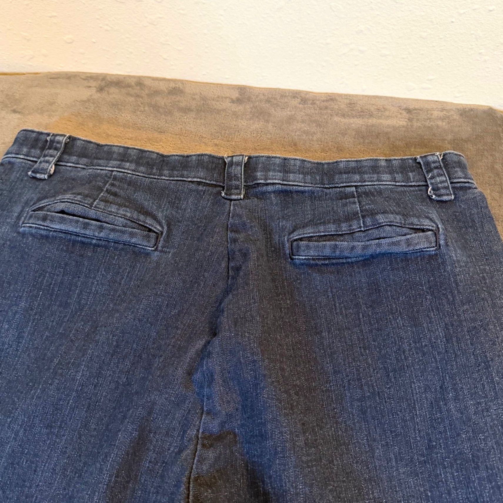 Vintage LL Bean Classic Fit Wide Leg Jeans Dark Wash Blue Stretch Denim Womens Size 20 R Size 42" / US 20 - 4 Thumbnail