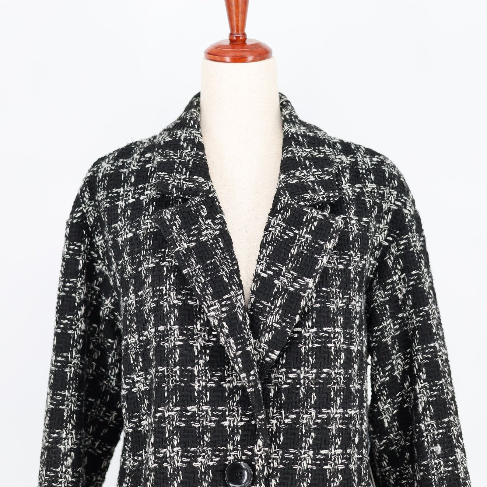 Vince Camuto Vince Camuto Women Black Cotton Classic Tweedy Jacket Size S Size S / US 4 / IT 40 - 5 Thumbnail