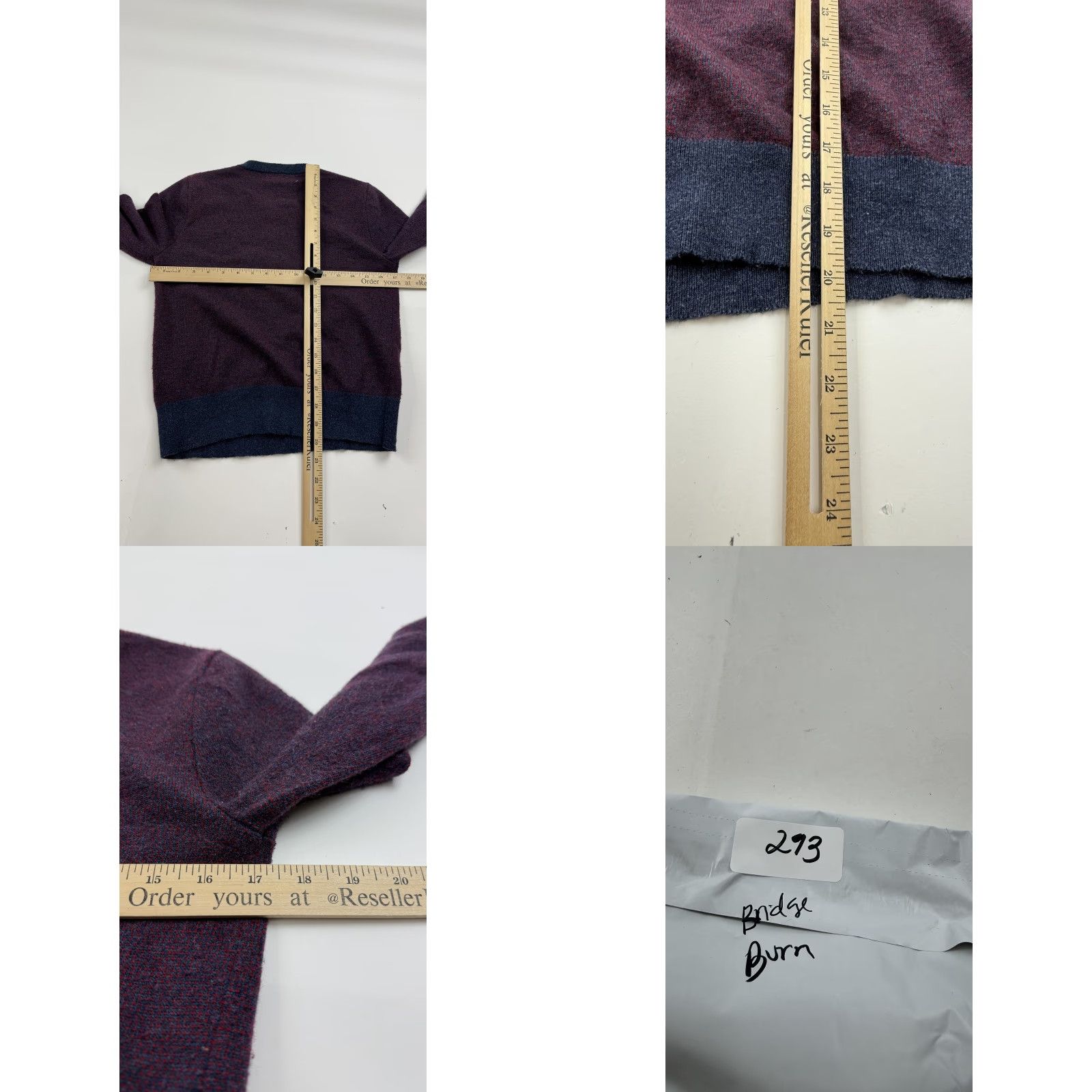 Vintage Bridge & Burn Sweater Women Small Heathered Purple Navy Crew Neck Knit Pullover Womens Size S / US 4 / IT 40 - 8 Thumbnail