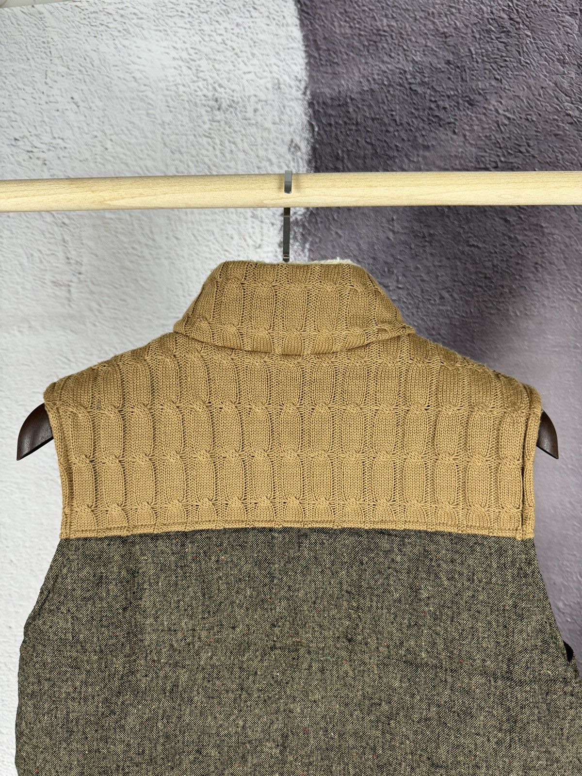 Japanese Brand Geleone Japanese style Grey Brown knitted puffer vest Size US L / EU 52-54 / 3 - 14 Thumbnail