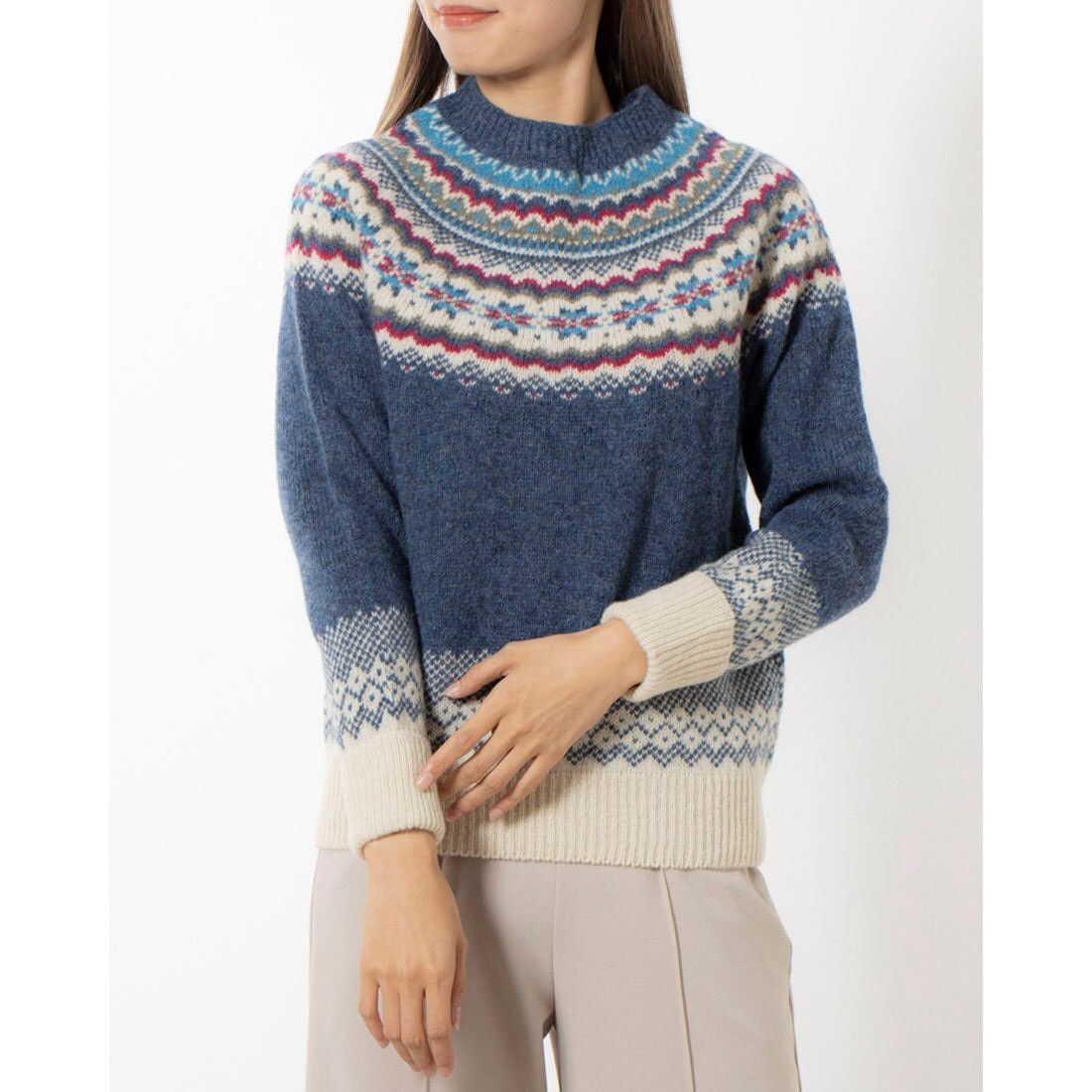 Harley of Scotland Harley of Scotland Fair Isle Pure New Wool Sweater Size L Size L / US 10 / IT 46 - 1 Thumbnail