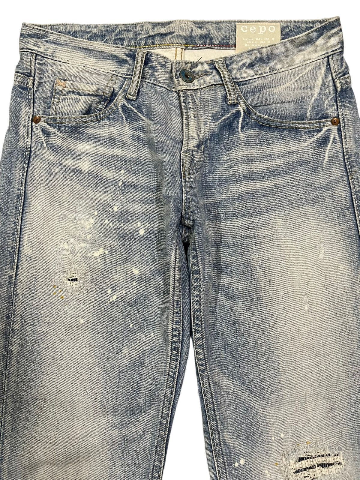 14th Addiction Vintage Y2K Japanese Faded Wash Whisker Painted Distressed Size US 31 - 3 Thumbnail