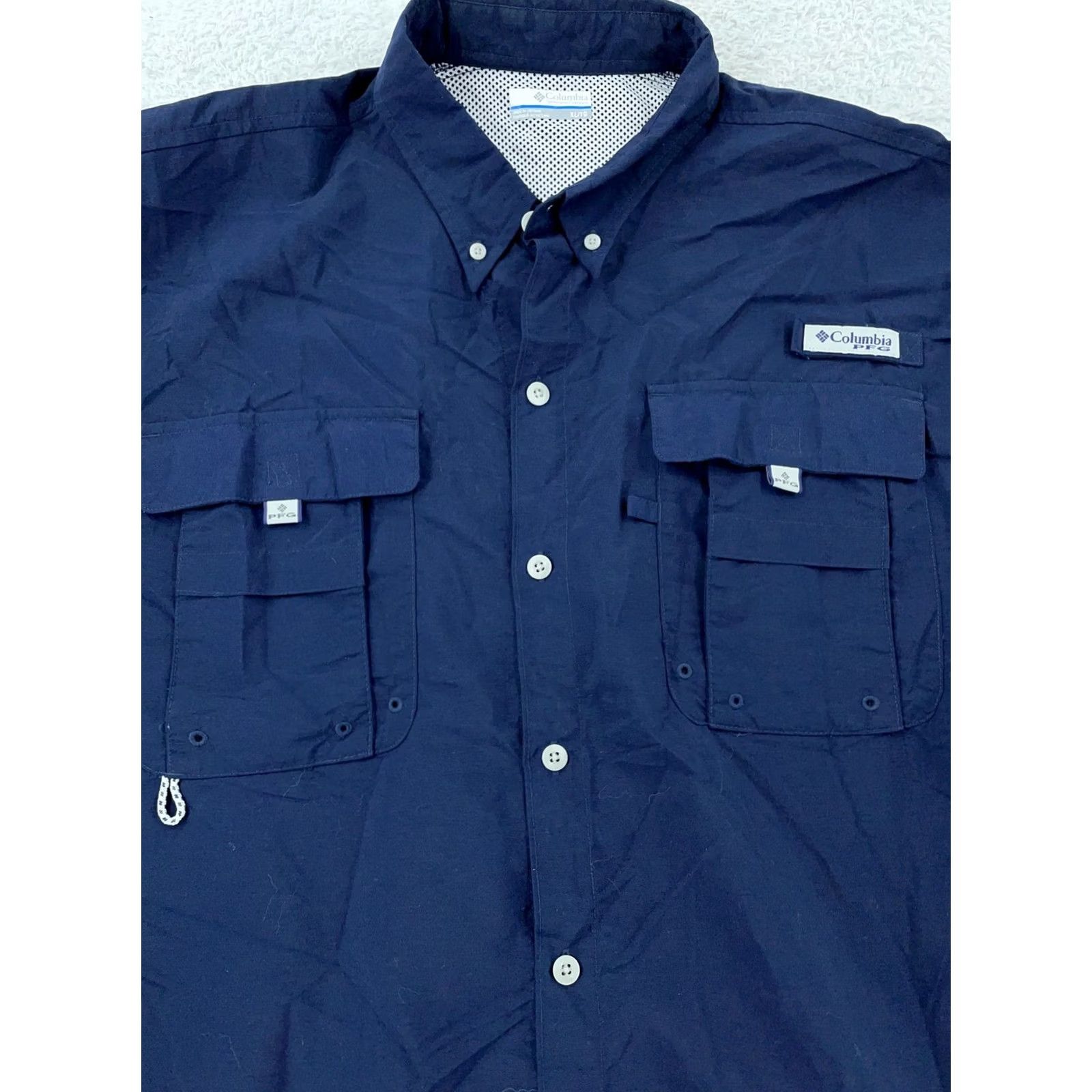 Vintage Columbia PFG Shirt Mens XL Blue Omni Shade Vented Fishing Collared Button Down Shirt Size US XL / EU 56 / 4 - 2 Thumbnail