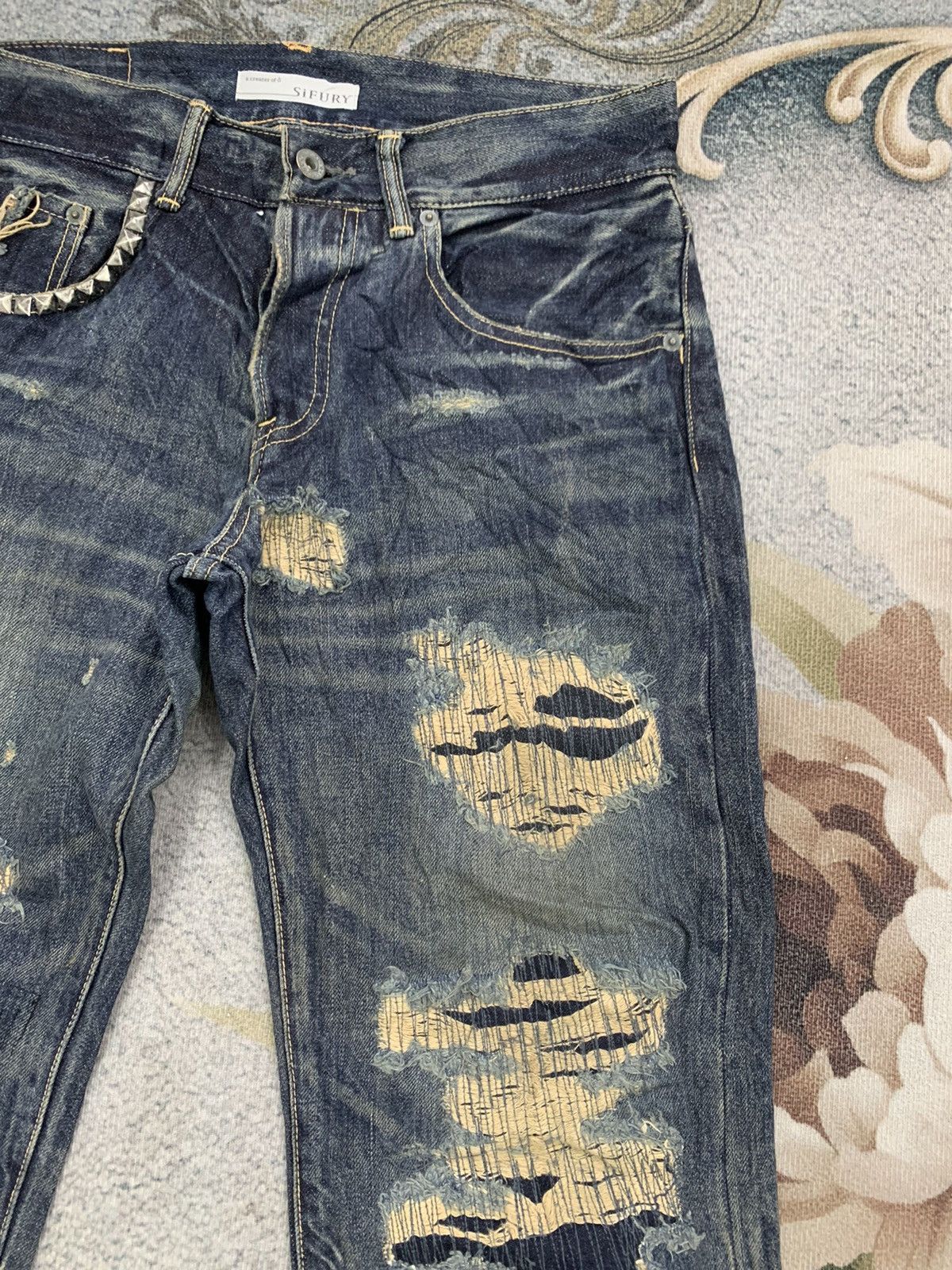 Self Edge Nice Sifury Copper Riveted Selvedge Denim Pant Made in Japan Size US 31 - 5 Thumbnail